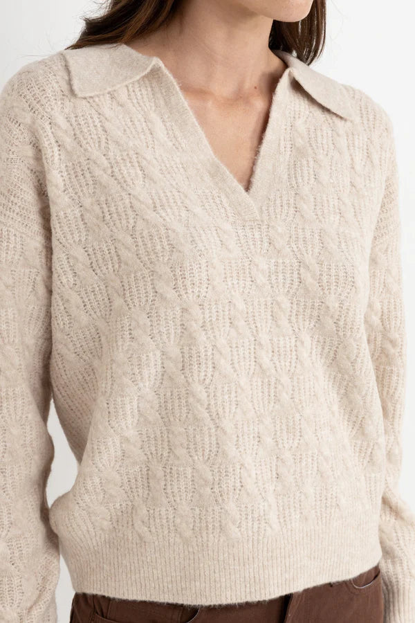 Rhythm Lexie V-Neck Collared Jumper Sweater