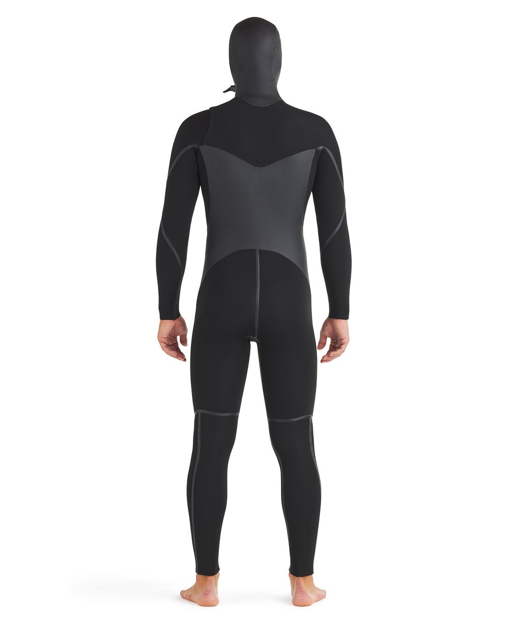 Body Glove Phoenix men's black hooded wetsuit fullsuit, back view