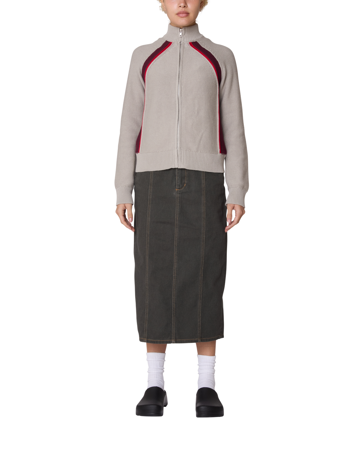 Obey Lizzie Zip Mock Sweater