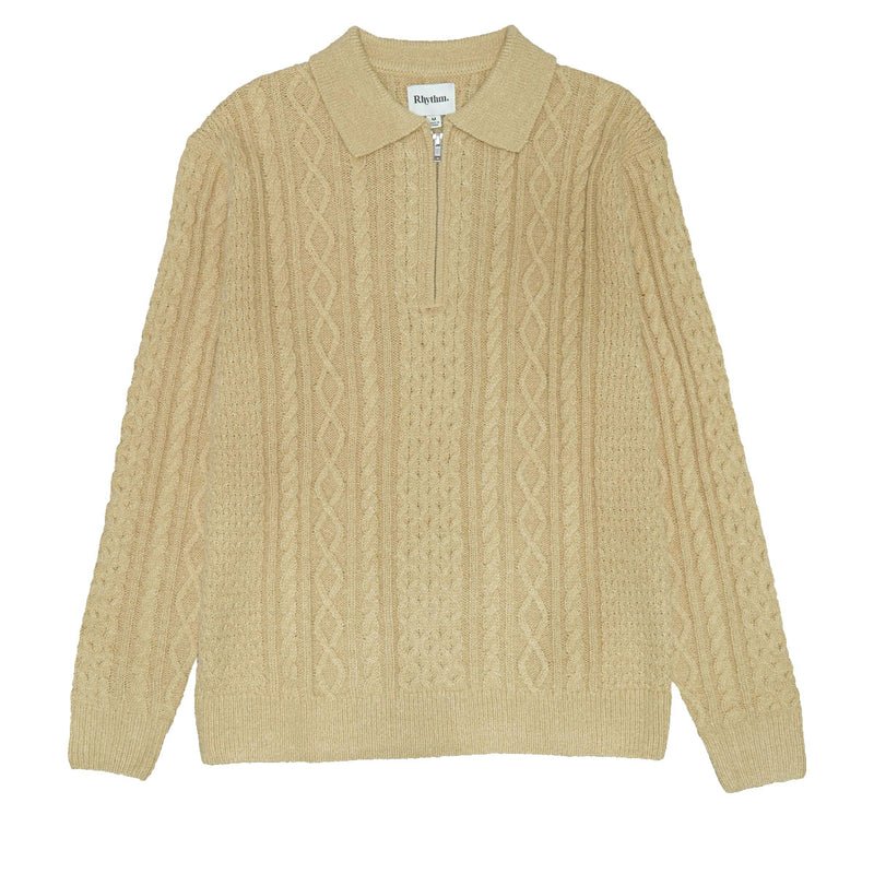 Rhythm Men's Mohair Quarter Zip Fisherman Knit