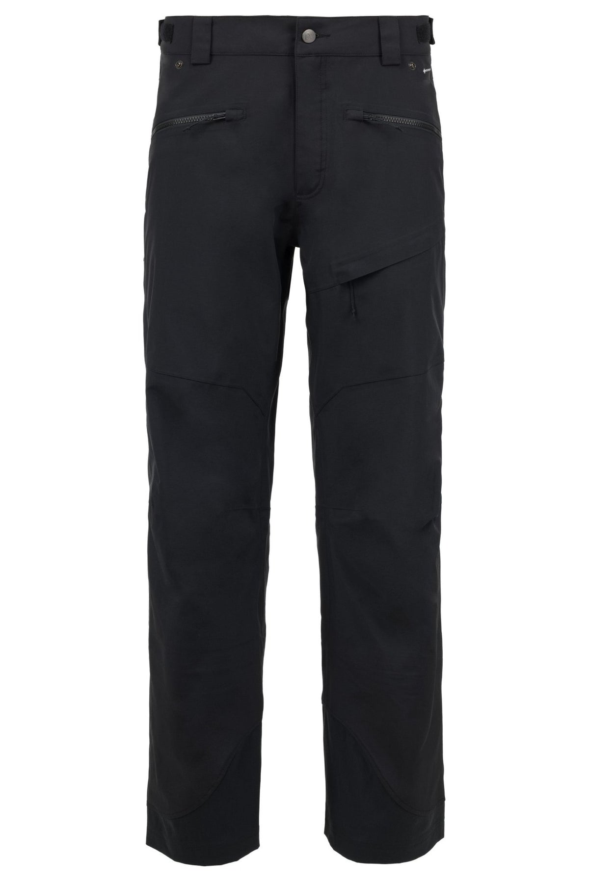 Flylow men's technical ski pants with zippered pockets and articulated knees