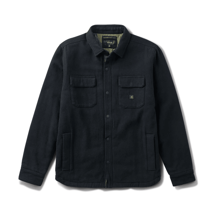 Roark Backwoods dark navy overshirt with snap buttons and dual chest pockets