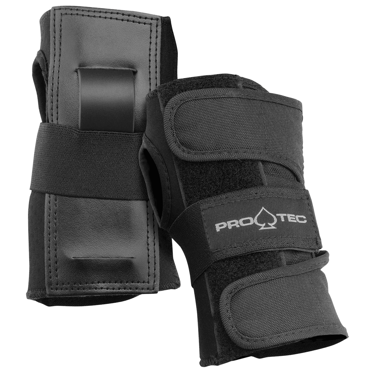 Pro-Tec black wrist guards with velcro straps and hard plastic splint, pair