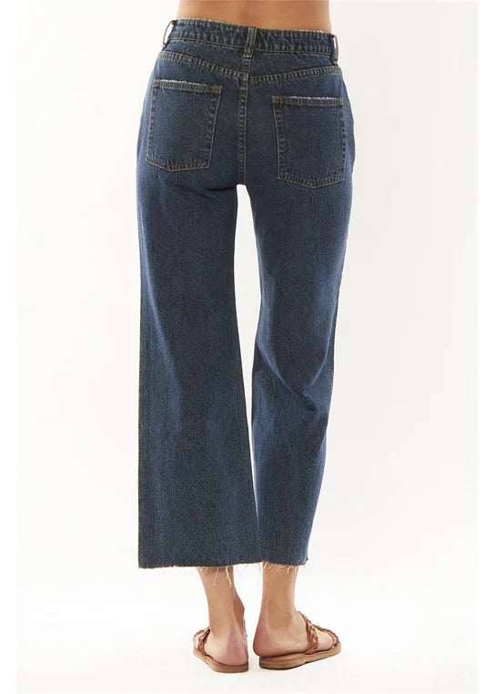 Amuse Society Gabi Crop Flare Woven Jean - Vintage Indigo