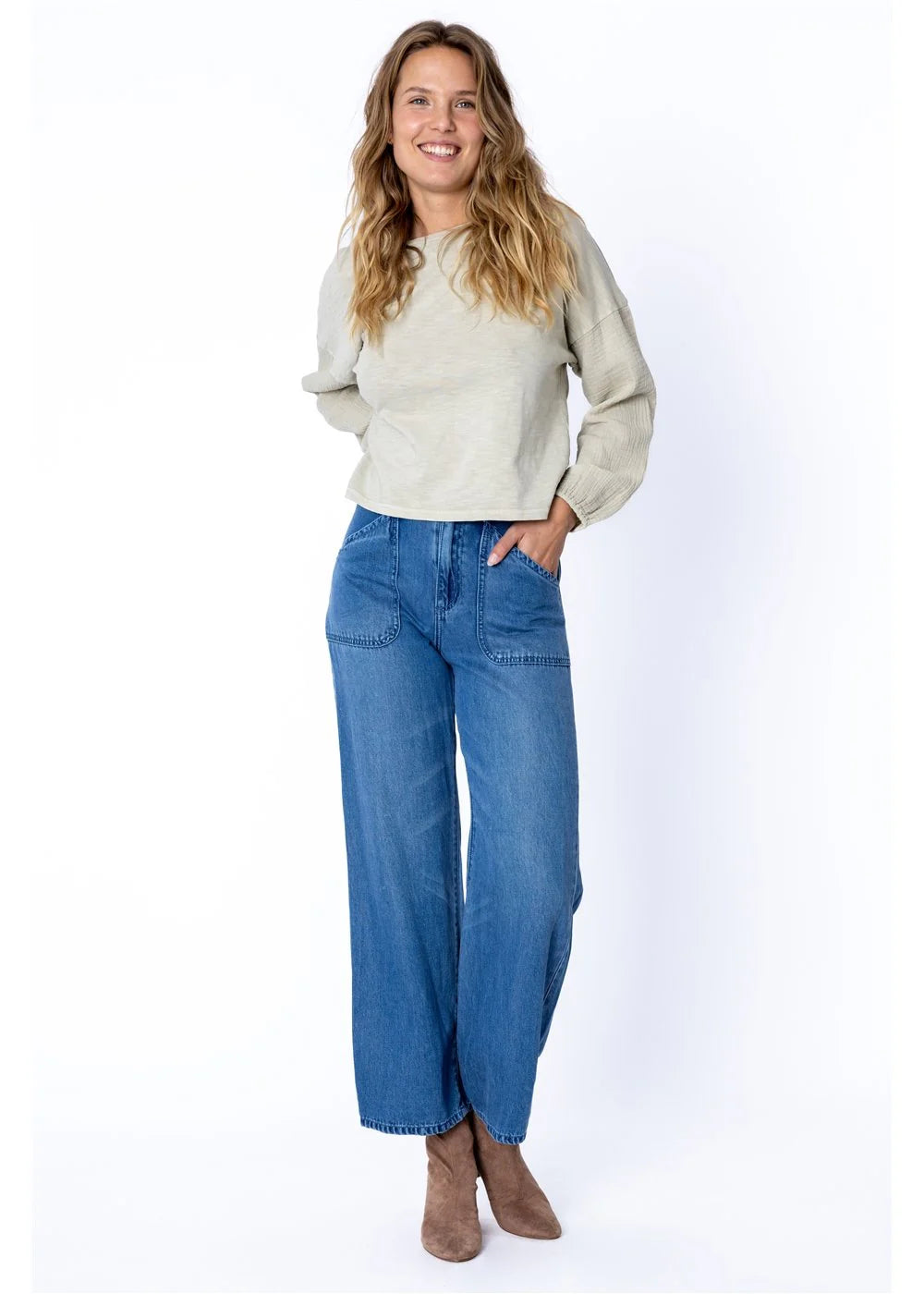 Amuse Society Seattle Knit Ls Top - Linen