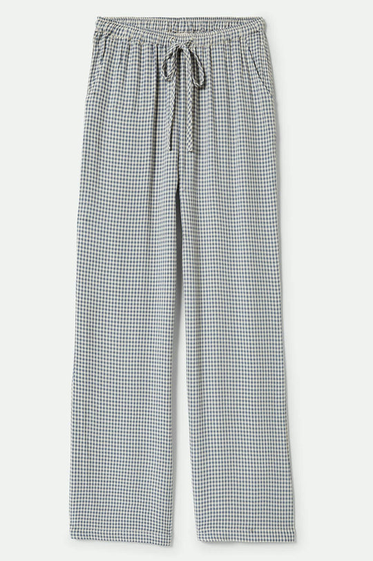 Brixton Hudson Lounge Pant - Azure Blue Gingham