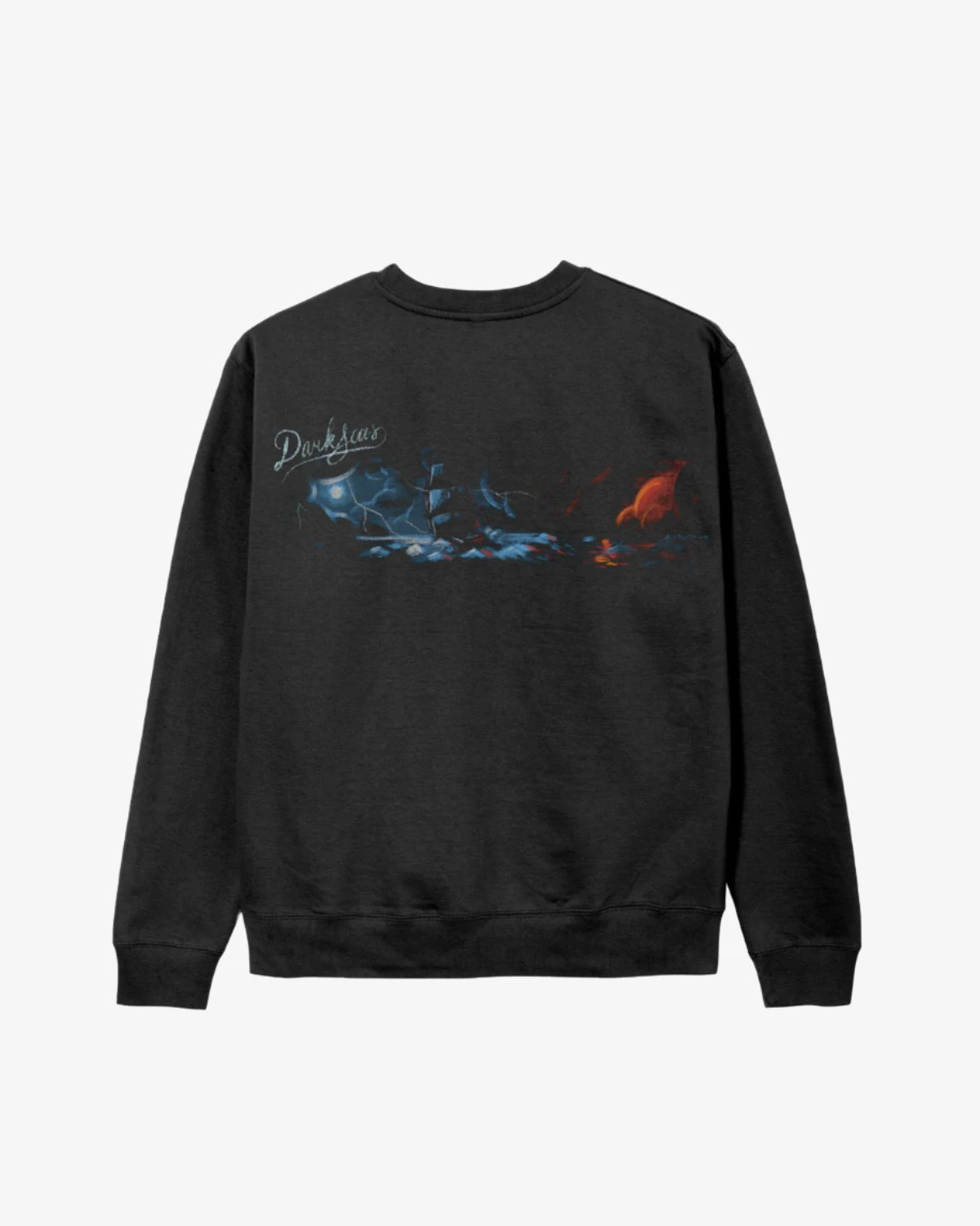Dark Seas Shipwrecked Pigment Crew Fleece - Black