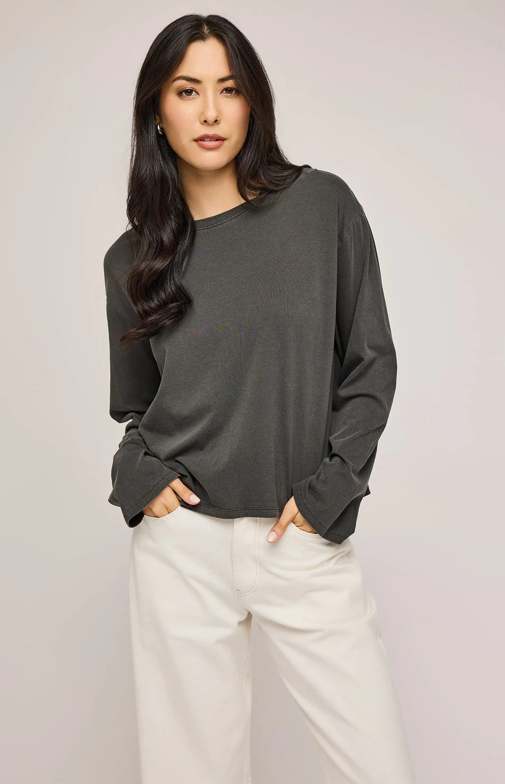Gentle Fawn Naomi Long Sleeve Top - Washed Black