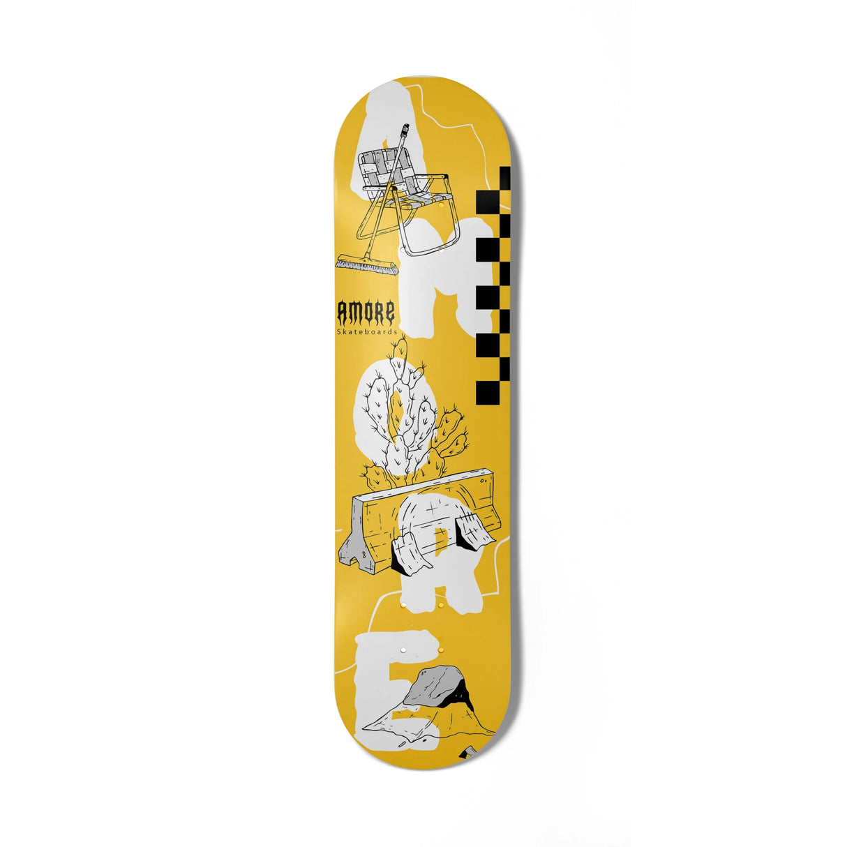 Amore Skareboards Yellow Taxi Skateboard Deck