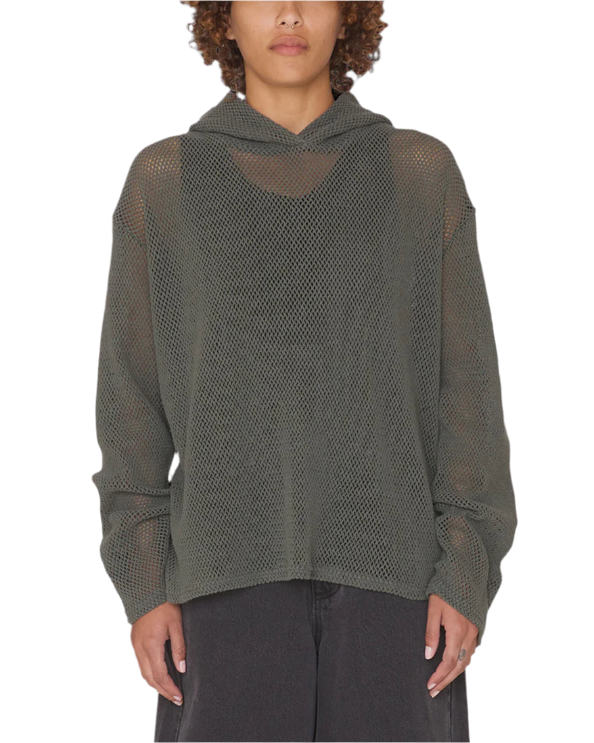 Obey Billie Mesh LS Hood - Ink