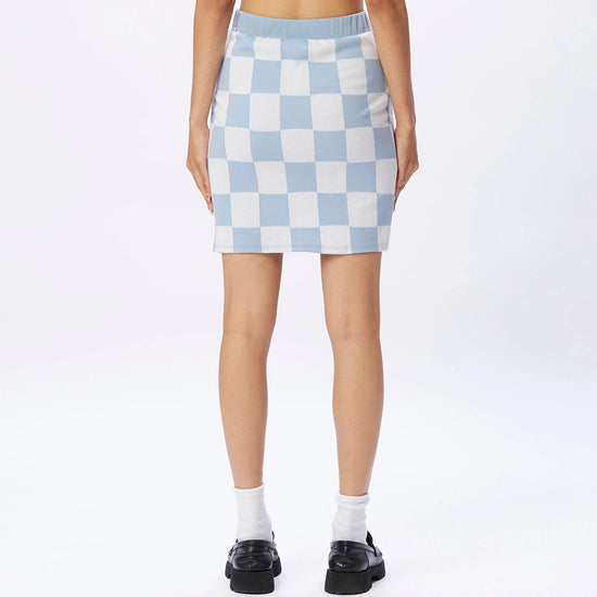 Obey Lydia Mini Checkered Skirt - Seal Ice Multi