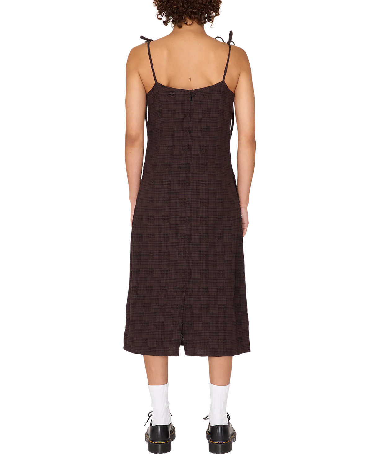 Obey Vivian Plaid Dress - Java Brown Multi