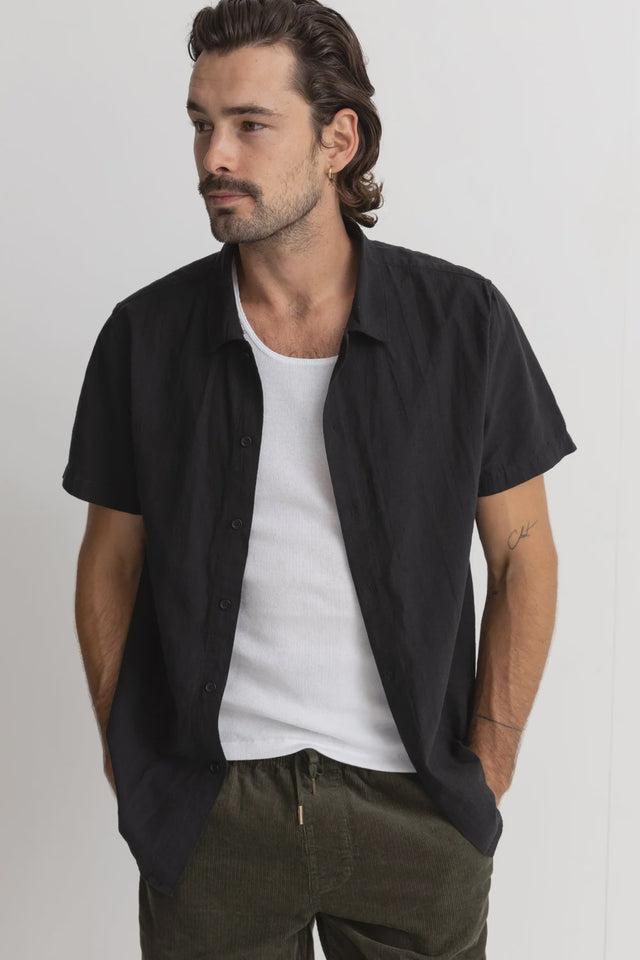 Rhythm Classic Linen SS Shirt - Vintage Black