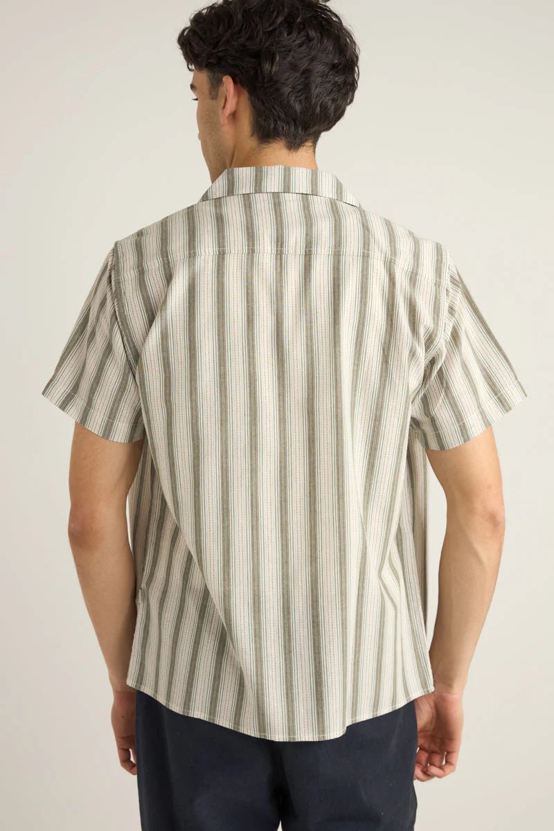 Rhythm Vacation Stripe SS Shirt - Fern
