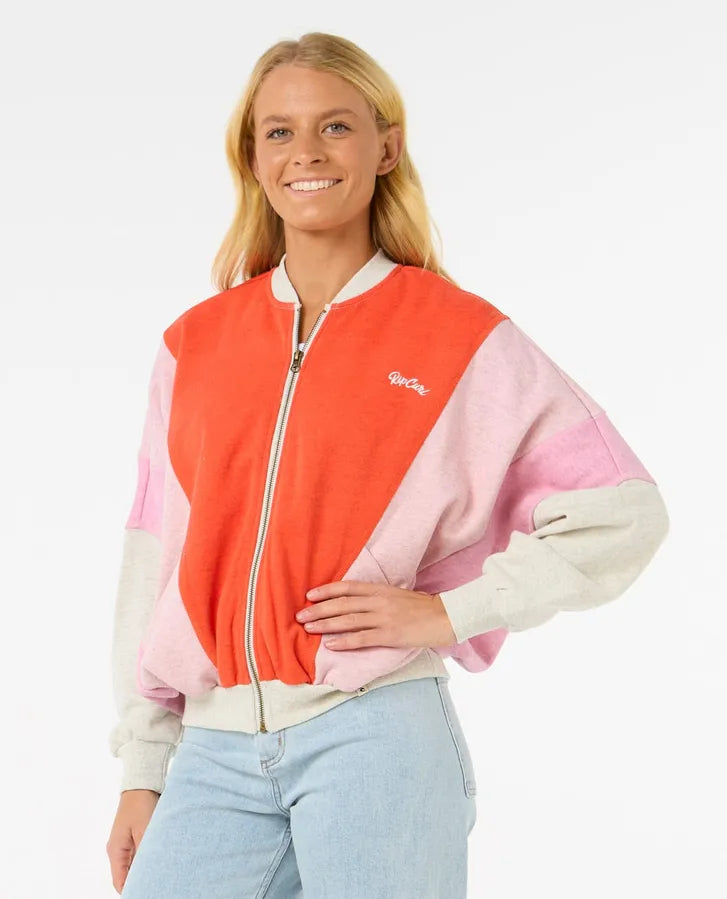 Rip Curl Colour Block Zip Through - Oatmeal Marle