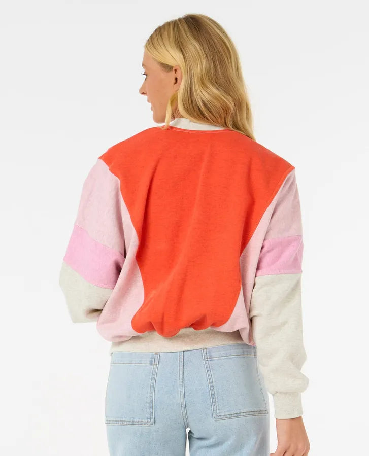 Rip Curl Colour Block Zip Through - Oatmeal Marle