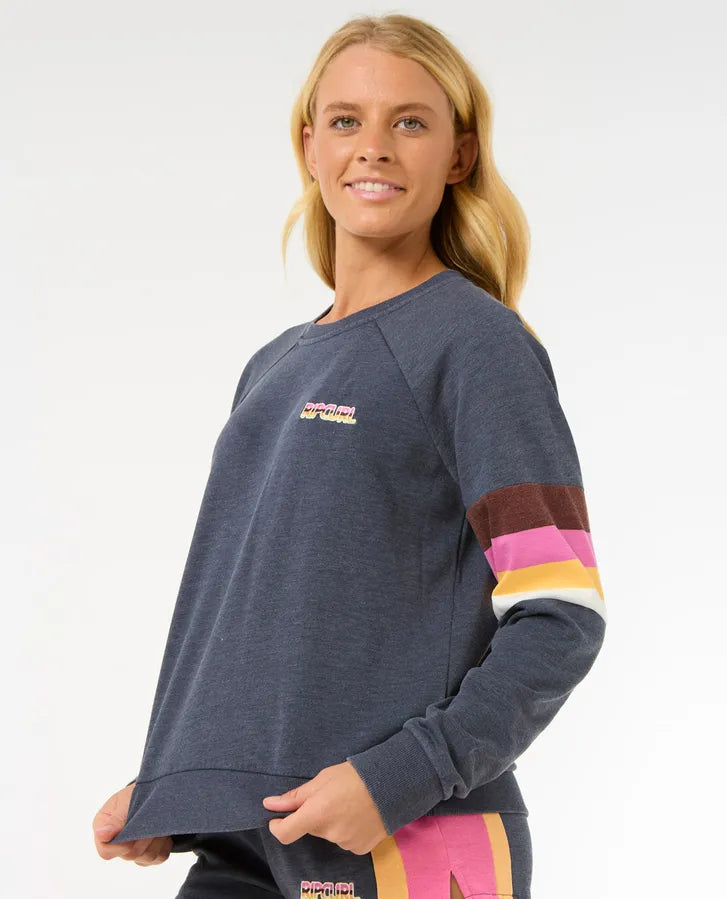 Rip Curl Las Dalias Raglan Crew - Navy