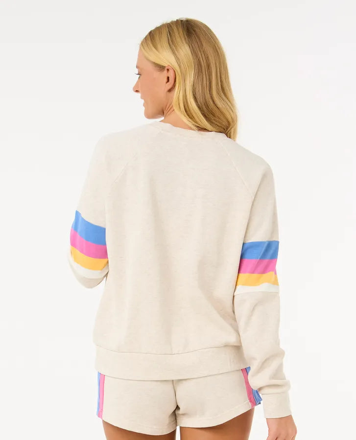 Rip Curl Las Dalias Raglan Crew - Oatmeal Marle