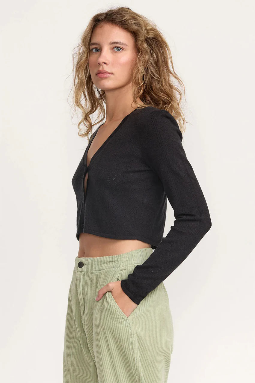 RVCA School Cardigan Cardigan- Black
