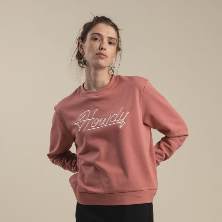 Sendero Howdy Drop Shoulder Sweatshirt - Dusty Mauve