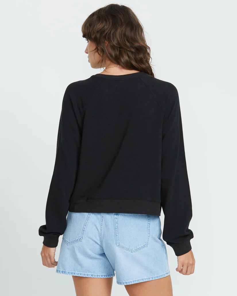 Volcom Lived In Lounge Frenchie Raglan - Black
