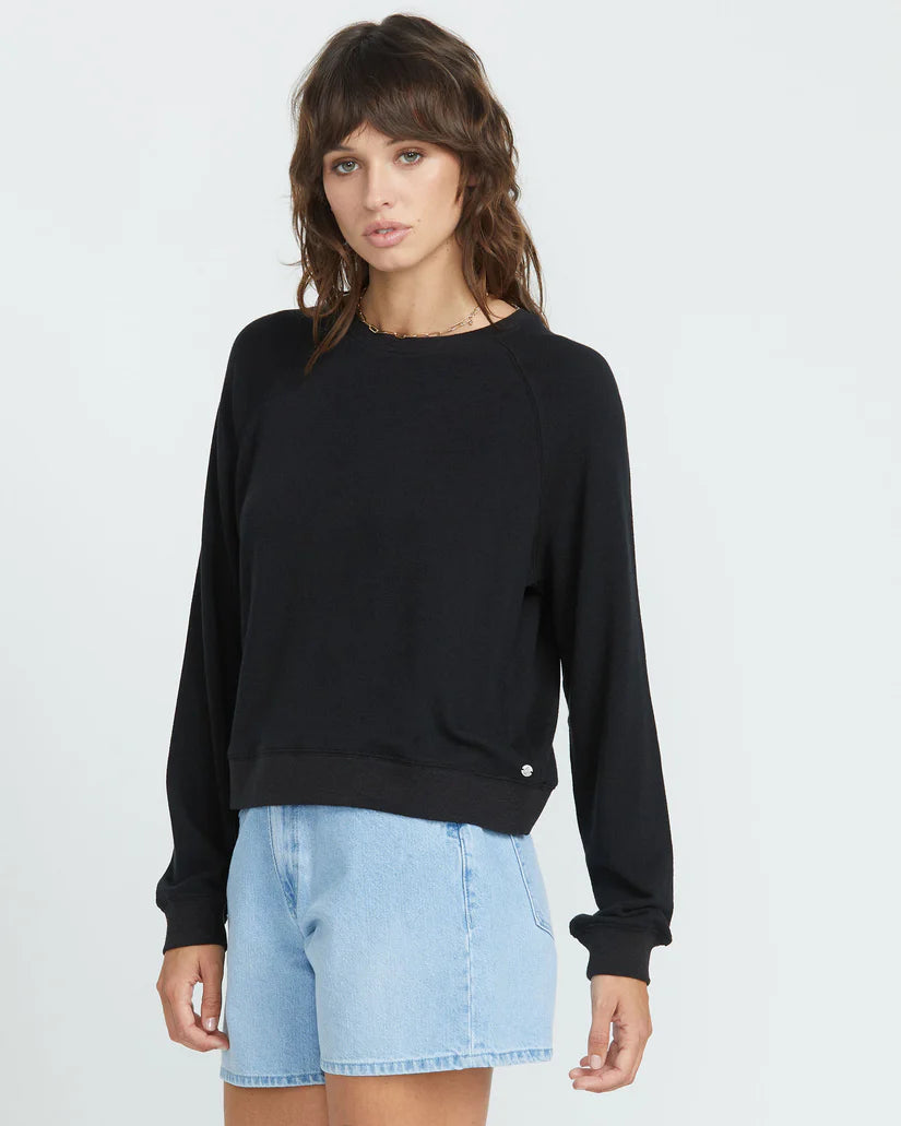 Volcom Lived In Lounge Frenchie Raglan - Black