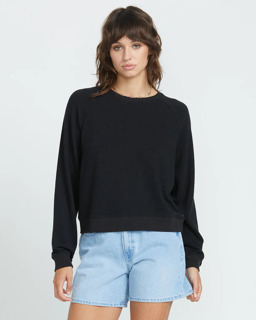 Volcom Lived In Lounge Frenchie Raglan - Black