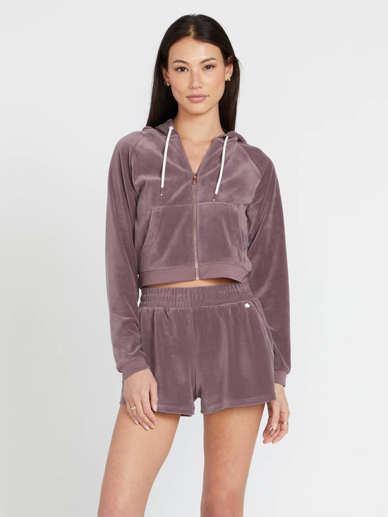 Volcom Lived In Lounge Velour Zip Jacket - Acai