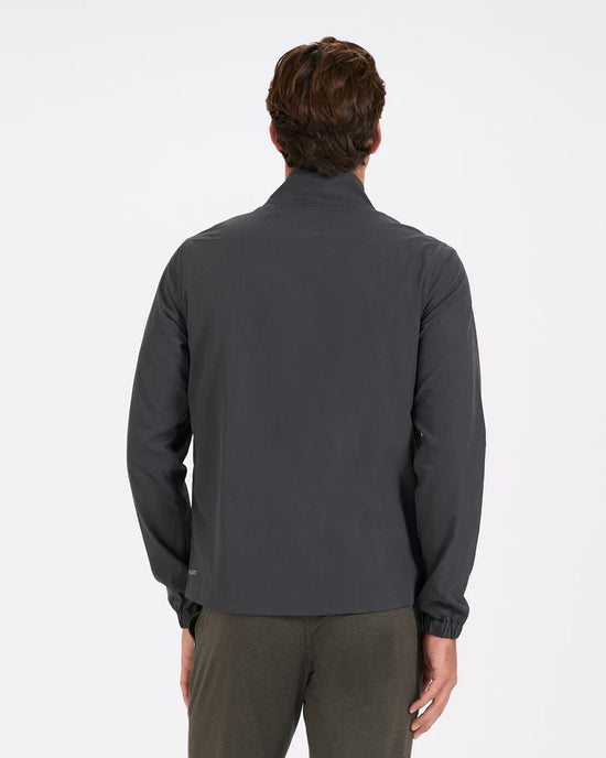 Vuori Venture Track Jacket - Black Linen Texture