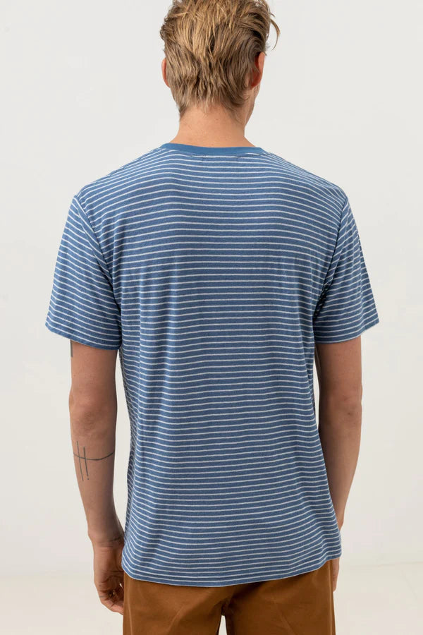 Rhythm Linen Stripe SS T-Shirt - Slate