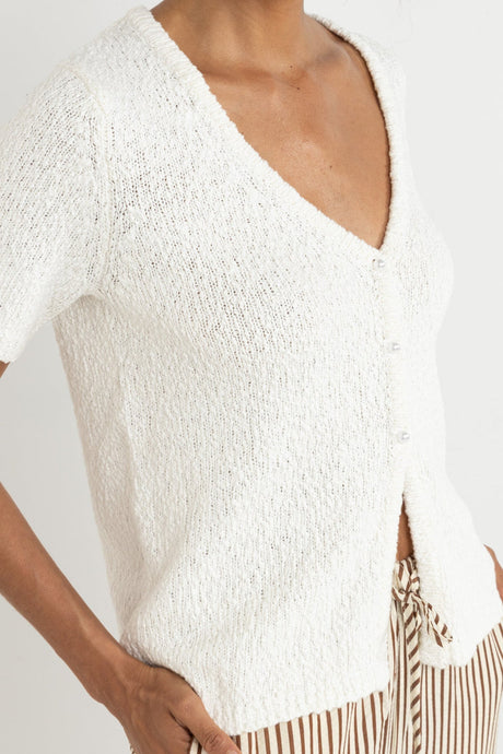 Rhythm Adele Short Sleeve Knit Cardigan