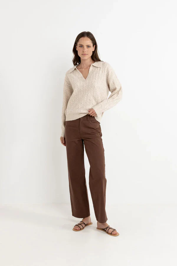 Rhythm Lexie V-Neck Collared Jumper Sweater