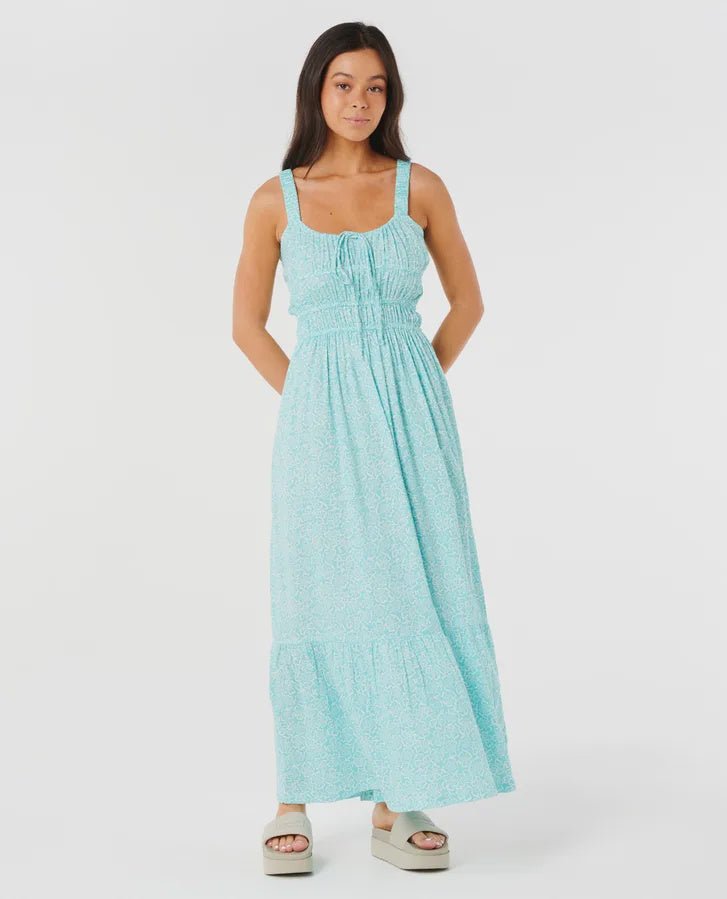 neon maxi dress with Criss Cross Back and Lace Detail while the flowy fit skirt dances gracefully with every step Luli Fama Neon Nights Maxi
