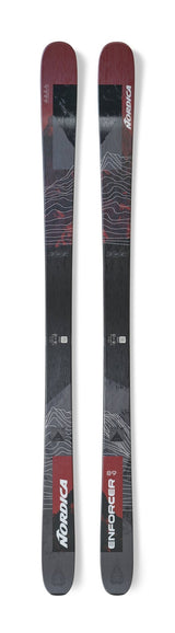 Nordica Enforcer 89 skis in black red and gray mountain graphic topview pair