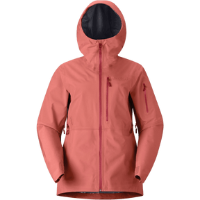 Norrona women's hooded Gore-Tex shell jacket with chest pocket and adjustable hood