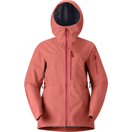 Norrona women's hooded Gore-Tex shell jacket with chest pocket and adjustable hood
