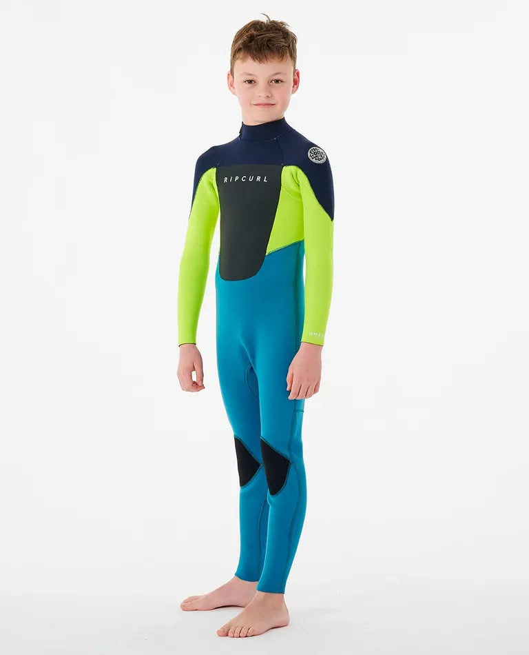 Rip Curl Juniors Omega 4/3 Back Zip Unisex Wetsuits (8-16 years) - Navy