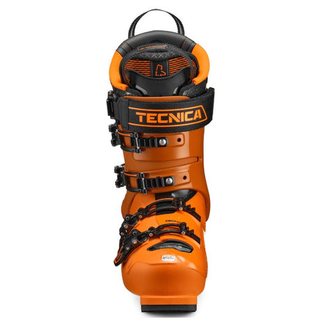 Tecnica Mach1 MV 130 alpine ski boot with four buckles and power strap, front view