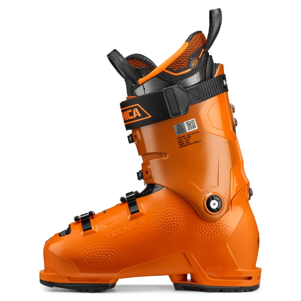 Tecnica alpine ski boot with buckle closure system and padded cuff collar
