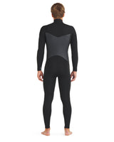 Men's black neoprene fullsuit wetsuit with gray back panel, chest-zip closure