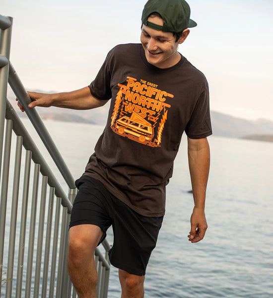 The Great PNW Happy Camper Tee - Brown