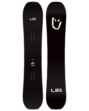 Lib Tech DPR snowboard 2027 shown front and back, black with white logo
