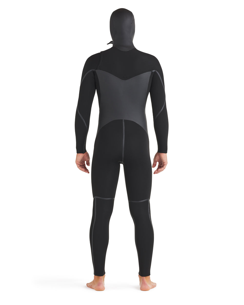 Body Glove Phoenix men's black hooded wetsuit fullsuit, back view