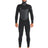 Men's black hooded full wetsuit with chest-zip and grey panel accents
