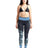 Body Glove Stellar black wetsuit pants with blue waistband and tropical floral print panels