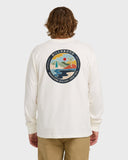 Billabong men's off-white long sleeve tee with colorful circular back graphic