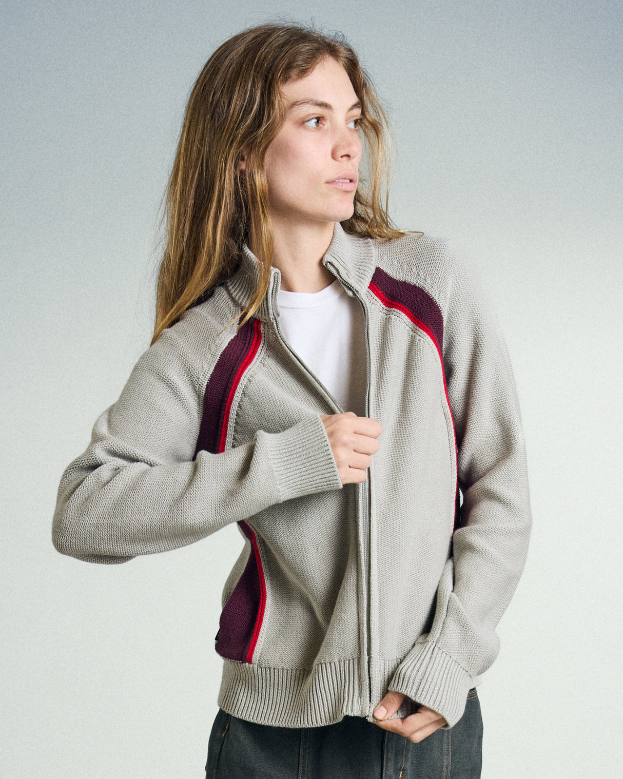 Obey Lizzie Zip Mock Sweater
