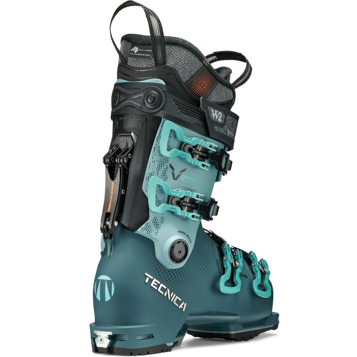 Tecnica Cochise 105 W women's alpine touring ski boot with four buckles and walk mode