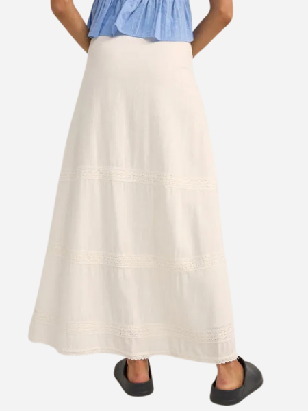 Rhythm Pearl Button Front Maxi Skirt