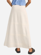 Rhythm Pearl Button Front Maxi Skirt